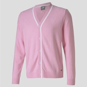 Puma Men’s Pink V-Neck Button Cardigan